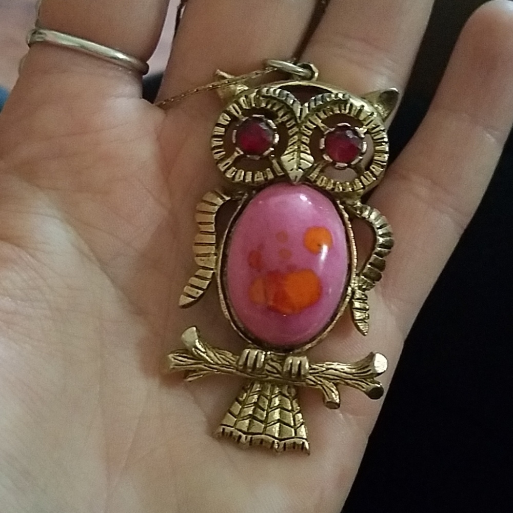 Unique Vintage Owl Pendant w/ Chain